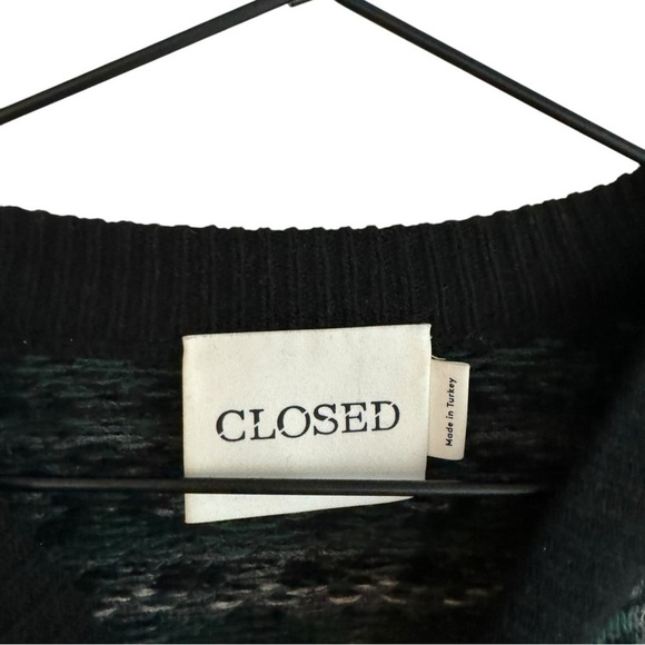 Closed Wool Crewneck Fair Isle Sweater Fern Green XL - Picture 12 of 12